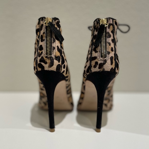 Zara Basic Animal Print Lace-up Ankle Booties - Picture 7 of 7